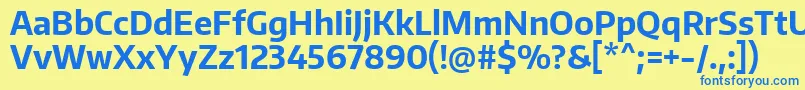 EncodesansnarrowBold Font – Blue Fonts on Yellow Background