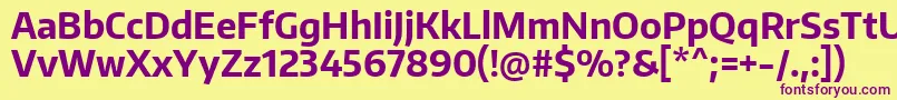 EncodesansnarrowBold Font – Purple Fonts on Yellow Background