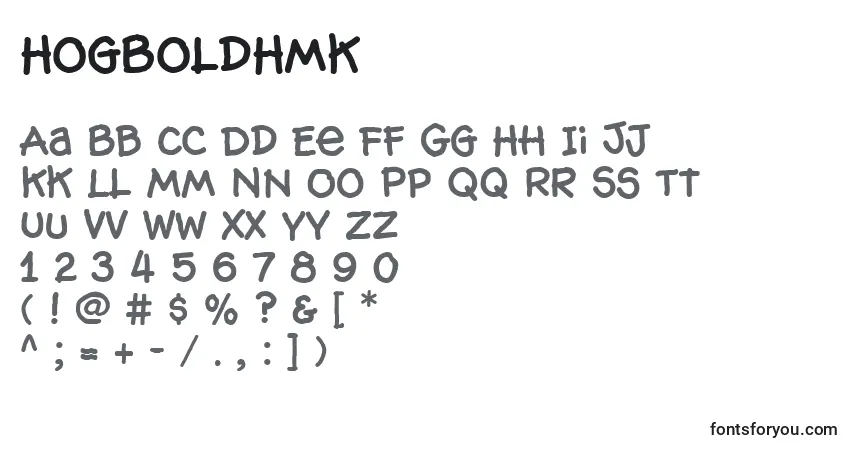 Шрифт HogBoldHmk – алфавит, цифры, специальные символы
