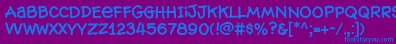 HogBoldHmk-Schriftart – Blaue Schriften auf violettem Hintergrund