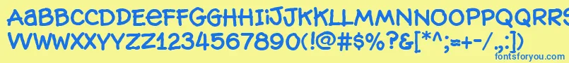 HogBoldHmk Font – Blue Fonts on Yellow Background