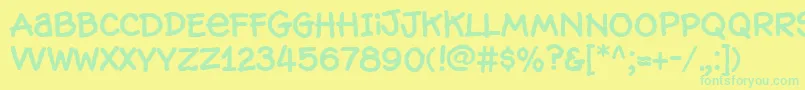 HogBoldHmk Font – Green Fonts on Yellow Background