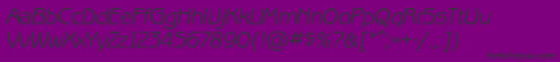 BenguiatgothiccBookitalic-fontti – mustat fontit violetilla taustalla