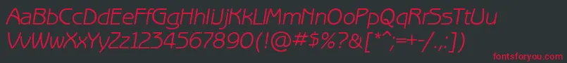 BenguiatgothiccBookitalic Font – Red Fonts on Black Background