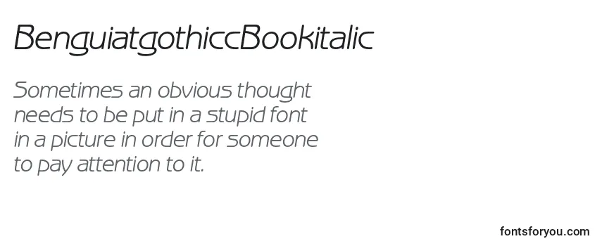 Review of the BenguiatgothiccBookitalic Font