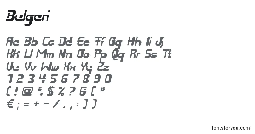 A fonte Bulgari – alfabeto, números, caracteres especiais
