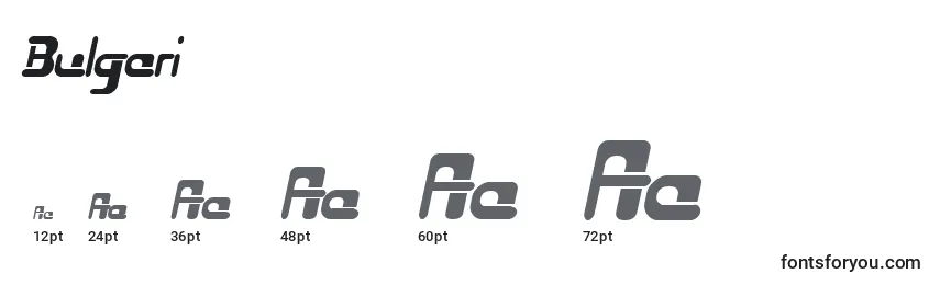 Bulgari Font Sizes