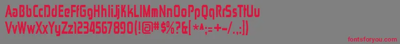 フォントZektoncdhvRegular – 赤い文字の灰色の背景