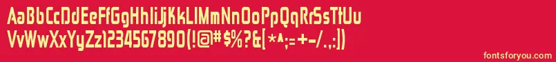 ZektoncdhvRegular Font – Yellow Fonts on Red Background