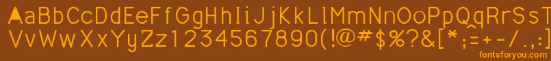 フォントMathmajor – オレンジ色の文字が茶色の背景にあります。