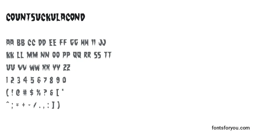 Countsuckulacond-fontti – aakkoset, numerot, erikoismerkit