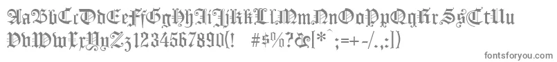 Koenigsbergerunz1l-fontti – harmaat kirjasimet valkoisella taustalla