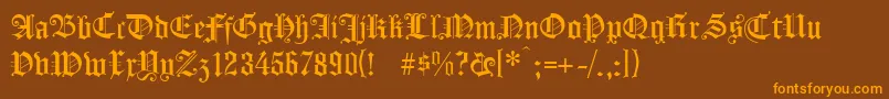 Koenigsbergerunz1l Font – Orange Fonts on Brown Background