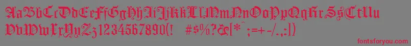 Koenigsbergerunz1l Font – Red Fonts on Gray Background