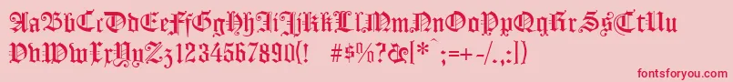 フォントKoenigsbergerunz1l – ピンクの背景に赤い文字