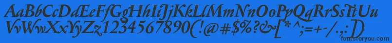 SerapioniitxnBolditalic Font – Black Fonts on Blue Background