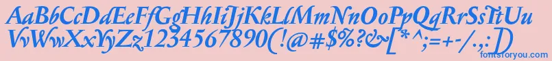 SerapioniitxnBolditalic Font – Blue Fonts on Pink Background