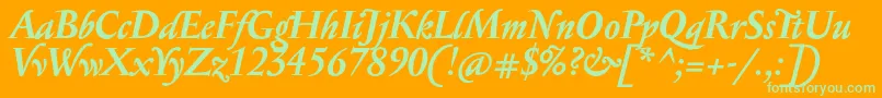 SerapioniitxnBolditalic Font – Green Fonts on Orange Background