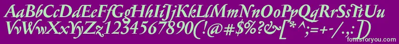 SerapioniitxnBolditalic Font – Green Fonts on Purple Background