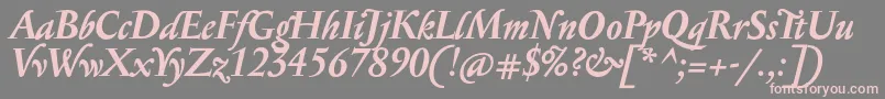 SerapioniitxnBolditalic Font – Pink Fonts on Gray Background