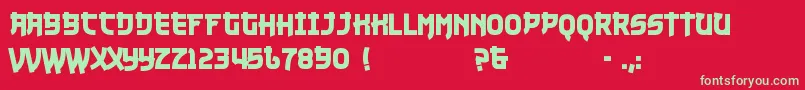 Nuku1-fontti – vihreät fontit punaisella taustalla