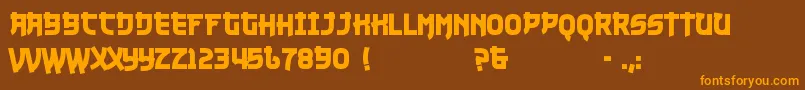 Nuku1 Font – Orange Fonts on Brown Background