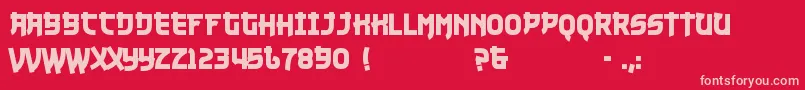 Nuku1 Font – Pink Fonts on Red Background