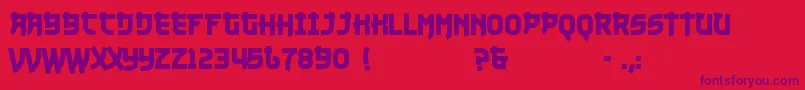 Nuku1-Schriftart – Violette Schriften auf rotem Hintergrund