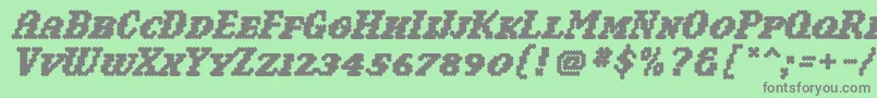 WoollyBold Font – Gray Fonts on Green Background