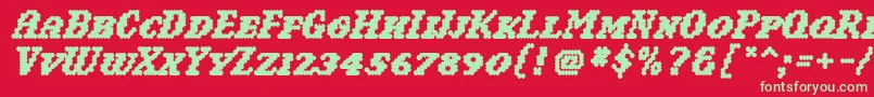 WoollyBold Font – Green Fonts on Red Background