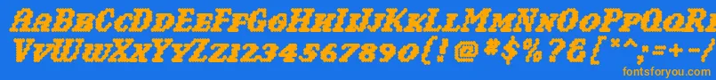 WoollyBold Font – Orange Fonts on Blue Background