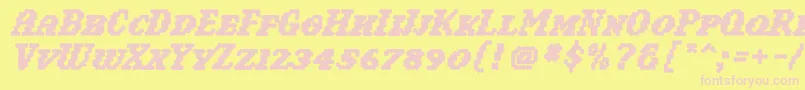 WoollyBold Font – Pink Fonts on Yellow Background