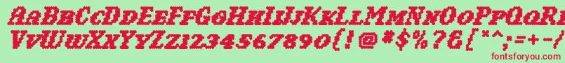 WoollyBold Font – Red Fonts on Green Background