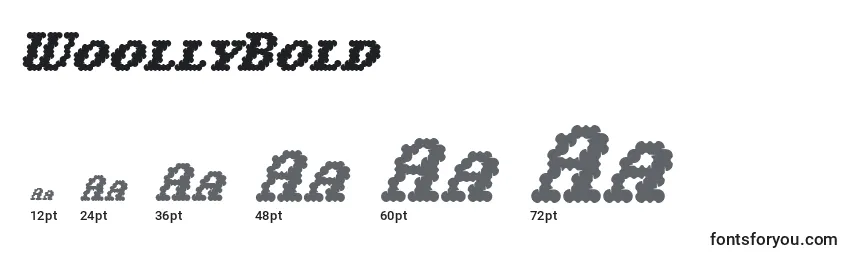 Размеры шрифта WoollyBold