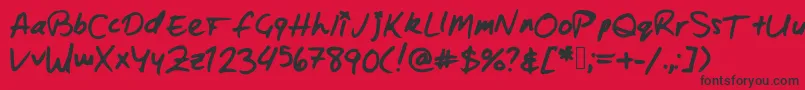 Fonte Zacharybinx – fontes pretas em um fundo vermelho