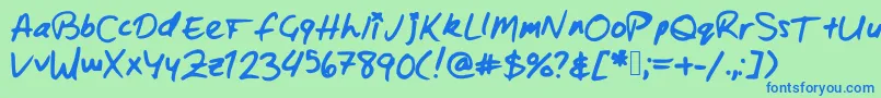 Zacharybinx Font – Blue Fonts on Green Background