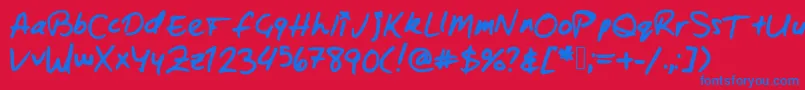 Zacharybinx Font – Blue Fonts on Red Background