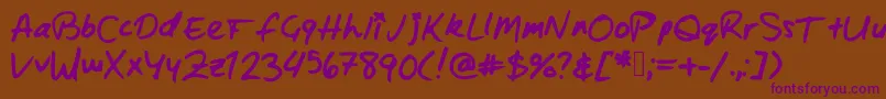 Zacharybinx Font – Purple Fonts on Brown Background