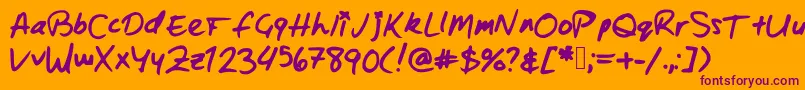 Police Zacharybinx – polices violettes sur fond orange