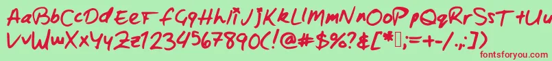 Zacharybinx Font – Red Fonts on Green Background