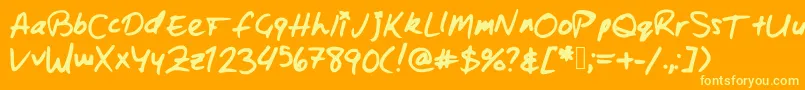 Zacharybinx Font – Yellow Fonts on Orange Background