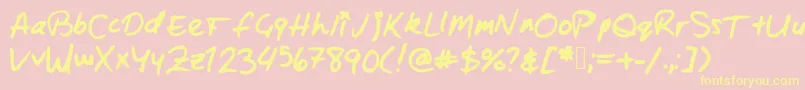 Zacharybinx Font – Yellow Fonts on Pink Background