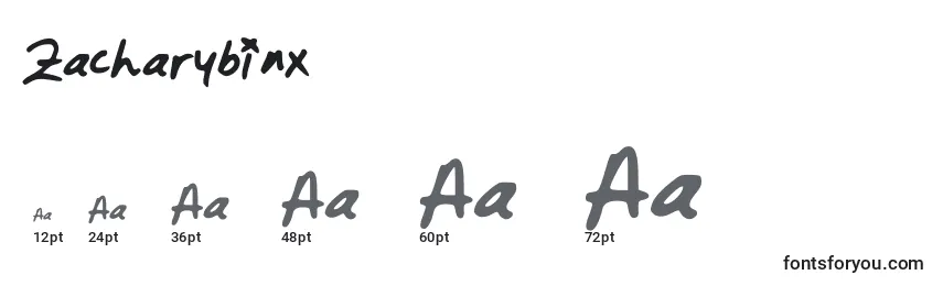 Zacharybinx Font Sizes