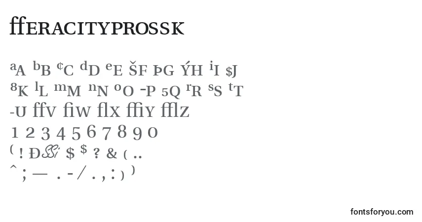 Czcionka Veracityprossk – alfabet, cyfry, specjalne znaki