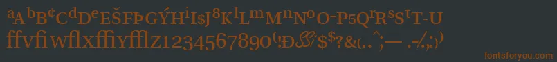 Veracityprossk-fontti – ruskeat fontit mustalla taustalla