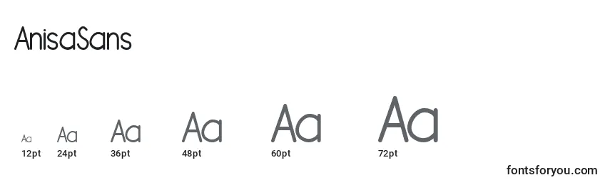 Размеры шрифта AnisaSans