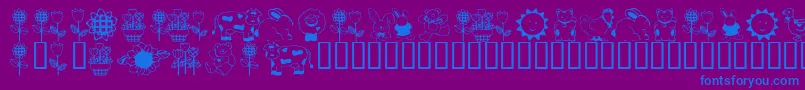 フォントRmcountr – 紫色の背景に青い文字