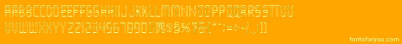 Loopy-Schriftart – Gelbe Schriften auf orangefarbenem Hintergrund