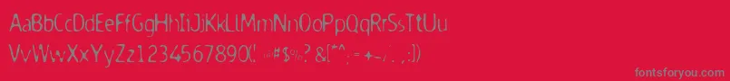 Dodgenbu Font – Gray Fonts on Red Background