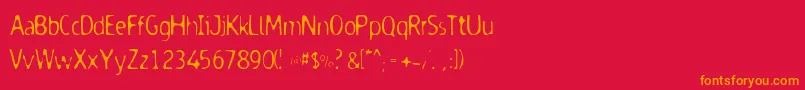 Dodgenbu Font – Orange Fonts on Red Background